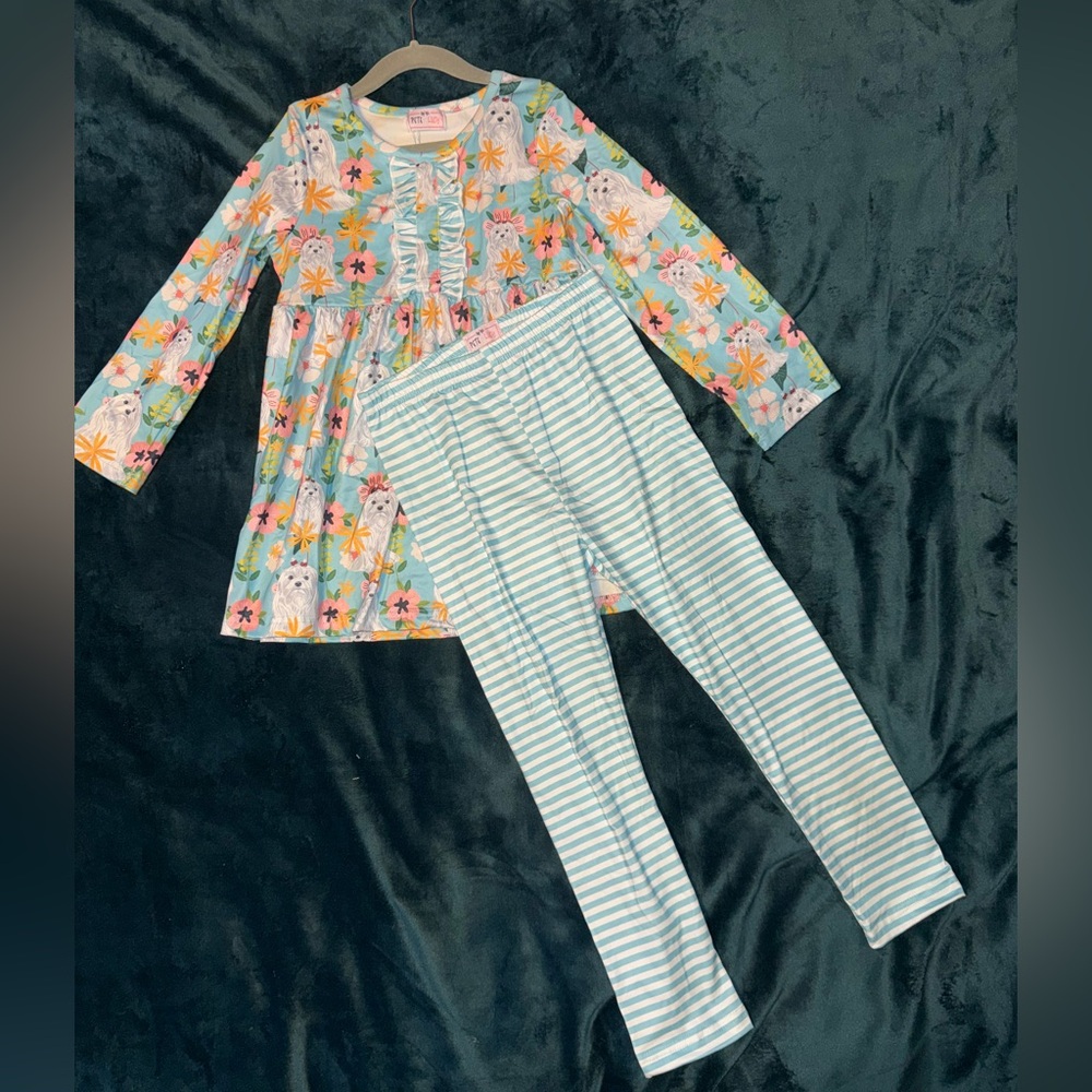 Floral and Striped Kids 2 Piece Set